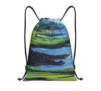Unisex Coulisse Borsa da Palestra Golf Course Zainetti con Coulisse Sacca Ginnastica per Uomo Nuoto Vacanze 36X42Cm