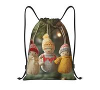 Unisex Coulisse Borsa da Palestra Knitted Christmas Orname Zaino Palestras con Coulisse Sacca Sportiva per All'aperto Adulto Piscina 36X42cm