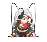 Unisex Coulisse Borsa da Palestra Merry Christmas Zaino da Viaggio con Coulisse Sacco Sportive per Yoga Adulto Piscina 36X42Cm