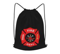 Unisex Coulisse Borsa da Palestra Red Fire Department Badge, con Coulisse Sacca Ginnastica, Leggero Zainetto, per Nuoto Vacanze 36X42cm