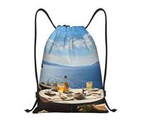 Unisex Coulisse Borsa da Palestra Scenery of a Table Above Sea Zaino da Viaggio Personalizzato Sacca Sportiva per Sport Spiaggia All'aperto 36X42cm