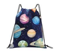 Unisex Coulisse Borsa da Palestra Space Planets Solar Zainetti con Coulisse Sacca Ginnastica per Yoga Spiaggia All'aperto 36X42cm