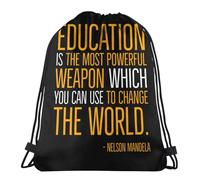 Unisex Coulisse Tasche Black History Nelson Mandela World History Freedom Gym Sack con Coulisse Borsa Palestra Scuola per Nuoto Adulto Vacanze 36X42Cm