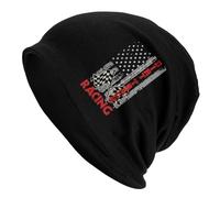Unisex Cuffia Beanie,American Flag Dirt Track Racing,Cuffia da Notte,Slouch Cappello Running per All'Aperto,Correre,Donna