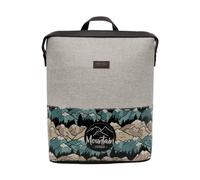 Unisex Cuir Vegan Gris Sac à dos - Mountain Explorer Motif