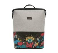 Unisex Cuir Vegan Gris Sac à dos - Open Your Mind Motif