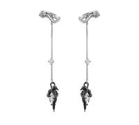 Unisex Dark Estetic Crow Theme Clip On Ear Cuff Eardrop Earhook Ciondolo Fatto a mano Alternativo Goth Gioielli Accessorio Animale Tema Clip Orecchio Gotico Accessorio Lega, Misura unica, come