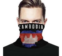 Unisex Decorazione Facciale Mappa della Bandiera Cambogiana Headwrap Multiuso Scaldacollo Elastico Fascia per Capelli per Campeggio Escursionismo Arrampicata