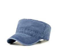 Unisex Denim Scambiato Cadetto Cappello Regolabile Stile Militare Papà Basse Top