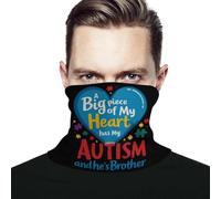 Unisex Fascia per Capelli Il Mio Cuore È Autistico E Lui È Mio Fratello Passamontagna Traspirante Scaldacollo Multiuso Decorazione Facciale per Sports Yoga Escursionismo