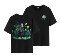 Unisex Genshin Full Wishes And Paimon's Paintings Double Side Graphic 100% Cotton Daily Impact Medium Weight Short Sleeve T Shirt