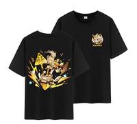 Unisex Genshin Full Wishes And Paimon's Paintings Double Side Graphic 100% Cotton Daily Impact Medium Weight Short Sleeve T Shirt