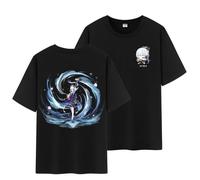 Unisex Genshin Full Wishes And Paimon's Paintings Double Side Graphic 100% Cotton Daily Impact Medium Weight Short Sleeve T Shirt
