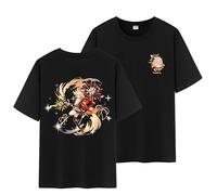 Unisex Genshin Full Wishes And Paimon's Paintings Double Side Graphic 100% Cotton Daily Impact Medium Weight Short Sleeve T Shirt
