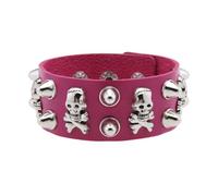 Unisex gotico con teschio ispirato punk e robusto materiale PU per abiti da concerto stile rocker in pelle PU, Misura unica, come descritto