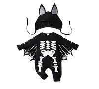 Unisex Halloween Pagliaccetto del Bambino Vestiti per Neonati Body Romper Vestito Costume Pipistrello Neonato Zucca Teschio Stampato Autunno da Carnevale