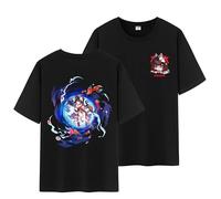 Unisex Honkai Star Rail all Character's Splash Art And Cute Pom-Pom Graphic Cotton Short Sleeve T Shirt