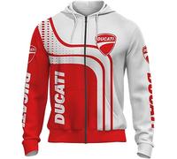 Unisex Hoodies Full Zip Felpe 3D per Ducati Stampa Cappuccio Tops Casual Manica Lunga Motociclista Felpa con Cappuccio Sport con Tasche-C||XL