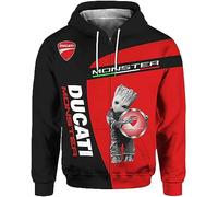 Unisex Hoodies Full Zip Felpe 3D per Ducati Stampa Cappuccio Tops Casual Manica Lunga Motociclista Felpa con Cappuccio Sport con Tasche-A||XL