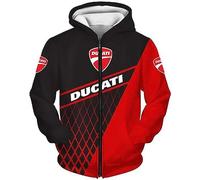 Unisex Hoodies Full Zip Felpe 3D per Ducati Stampa Cappuccio Tops Casual Manica Lunga Motociclista Felpa con Cappuccio Sport con Tasche-E||KID1