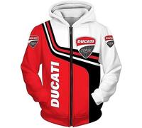 Unisex Hoodies Full Zip Felpe 3D per Ducati Stampa Cappuccio Tops Casual Manica Lunga Motociclista Felpa con Cappuccio Sport con Tasche-E||KID1
