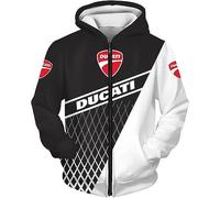 Unisex Hoodies Full Zip Felpe 3D per Ducati Stampa Cappuccio Tops Casual Manica Lunga Motociclista Felpa con Cappuccio Sport con Tasche-E||KID1