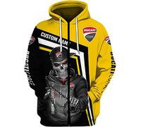 Unisex Hoodies Full Zip Felpe 3D per Ducati Stampa Cappuccio Tops Casual Manica Lunga Motociclista Felpa con Cappuccio Sport con Tasche-C||4XL