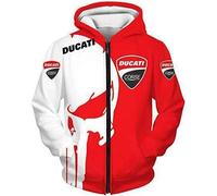 Unisex Hoodies Full Zip Felpe 3D per Ducati Stampa Cappuccio Tops Casual Manica Lunga Motociclista Felpa con Cappuccio Sport con Tasche-E||KID1