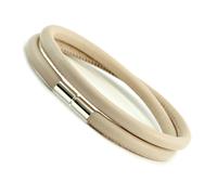 Unisex IN Pelle Bracciale-Sterling Argento Twist Clasp-Genuine Polvere Nappa