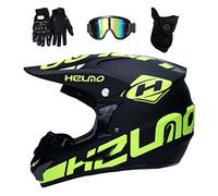 Unisex Integrale Casco da Motocross, con Occhiali Guanti Maschera, Gioventù Capretto Enduro Fuori Strada Moto Casco, MTB ATV BMX Discesa Quad Bicicletta Sporca Schianto Casco, D.O.T Certificato ( Colo