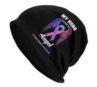 Unisex Invernale Cappelli My Hero Is Now My Angel Thyroid Cancer Awareness Slouch Beanie Hat Sportivo Beanie Elastico per Arrampicata, attività All'Aperto, Ciclismo