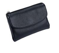 Unisex Leather Wallet, 5.3In Short Genuine Leather Coin Card Holder with Money Clip for Coins and Cards, Small Compact Bifold Pocket Purse Multicolor, for Men & Wome (Black)