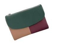 Unisex Leather Wallet, 5.3In Short Genuine Leather Coin Card Holder with Money Clip for Coins and Cards, Small Compact Bifold Pocket Purse Multicolor, for Men & Wome (Contrast Blue)