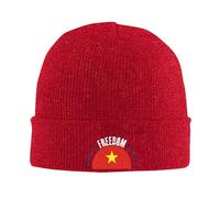 Unisex Maglia Cappello The Vietnam Flag And Freedom Beanie Berretto da Corsa Berretto a Maglia Invernale per Moto,Uomo,Bici
