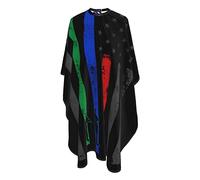 Unisex Mantella Parrucchiere, American Flag Red Blue Green Line Logo, Grembiule da Barbieres Professionale Mantella Taglio Capelli per Donne Parrucchieres Salon