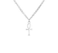 Unisex Mini Piccolo Ciondolo Croce Egiziana Ankh Chiave Della Vita Religiosa Per Donne Uomini Adolescenti In Argento Sterling .925 Lucidato