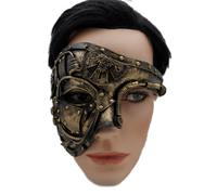 Unisex Oro Colore Nero Costume Halloween Mezza Maschera Steampunk Rave Party