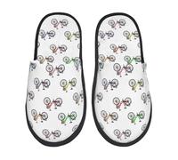 Unisex Pantofole Colorful Bicycle Pattern Pantofole Donna Lavabile Calde E Comode Scarpe Da Casa, Per Bagno, Hotel, Viaggi, M