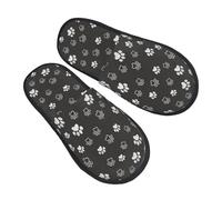 Unisex Pantofole Dog Paw Doodles Pantofole Donna Lavabile Calde E Comode Peluche Ciabatte, Per Interno Esterno, Viaggi, Bagno, M