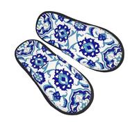 Unisex Pantofole Donna Oriental Endless Ceramic Flower Scarpe da Casa Leggero Slippers per Hotel Invernali Casa L