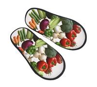 Unisex Pantofole Introduction Of Various Vegetables Pantofole Donna Peluche Pelo Foderata Lavabile Ciabatte Interne, Per Hotel, Bagno, Interno Esterno, M