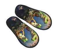 Unisex Pantofole Many Frogs Sing On The Branches Pantofole Donna Peluche Pelo Foderata Lavabile Ciabatta Da Casa, Per Hotel, Bagno, Viaggi, L