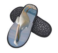 Unisex Pantofole Pelican Bird Blue Sea Pantofole Da Uomo Calde E Comode Peluche Pelo Foderata Scarpe Da Casa, Per Interno Esterno, Viaggi, Bagno, M