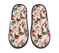 Unisex Pantofole Pink Flower Cherry Print Pantofole Da Uomo Calde E Comode Antiscivolo Ciabatte Interne, Per Viaggi, Bagno, Hotel, M