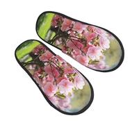 Unisex Pantofole Pink Flowers On The Tree Pantofole Da Uomo Peluche Pelo Foderata Lavabile Ciabatte Invernali, Per Viaggi, Hotel, Bagno, L