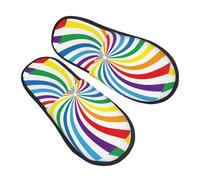 Unisex Pantofole Rainbow Twist Pantofole Da Uomo Lavabile Antiscivolo Peluche Ciabatte, Per Interno Esterno, Viaggi, Hotel, M