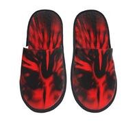 Unisex Pantofole The Red Head Skull Print Pantofole Per Ospiti Peluche Pelo Foderata Antiscivolo Home Scarpe, Per Bagno, Hotel, Viaggi, M