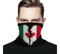 Unisex Passamontagna Bandiera A Forma di Cuore del Canada E Dell'Italia Fascia per Capelli Traspirante Bandana Multiuso Decorazione Facciale per Campeggio Pesca Motocicletta