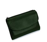 Unisex Pebble Leather Wallet, 5.3In Short Genuine Leather Coin Card Holder, Short Genuine Purse for Coins and Cards, Multicolor Clutch for Women (dark green)