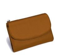 Unisex Pebble Leather Wallet, 5.3In Short Genuine Leather Coin Card Holder, Short Genuine Purse for Coins and Cards, Multicolor Clutch for Women (brown)